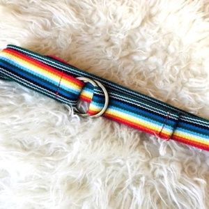 Rainbow Stripped Canvas Belt.🏳️‍🌈